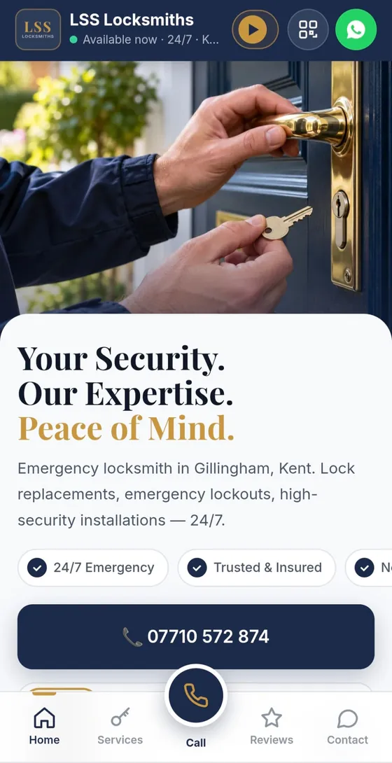 LSS Locksmiths app-style website (after)
