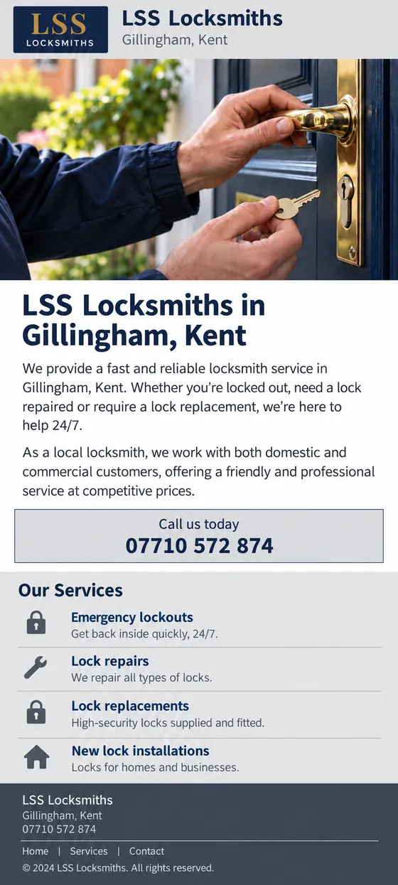 LSS Locksmiths ordinary mobile website (before)